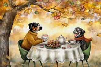draw unique realistic portrait of your dog
