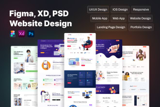do website ui design, dashboard, mobile app ui ux design, ui ux design in figma