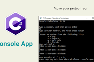 create c sharp console application or game