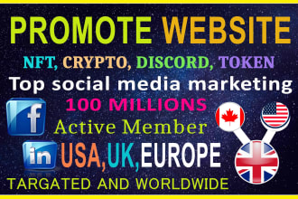 promote and advertise website, discord, crypto, nft, or any link on social media