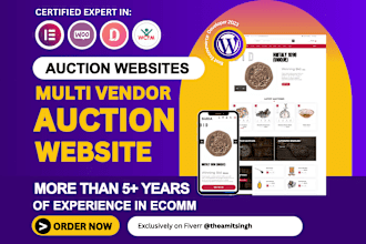 build professional wordpress multi vendor auction bidding ecommerce website