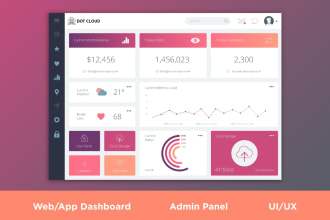 design clean web and app dashboard, admin panel UI design