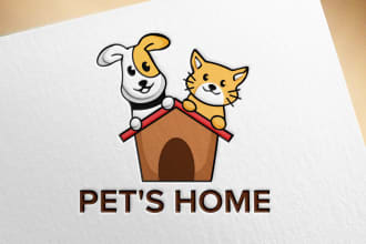 design pet shop, cat, dog, custom logo for you