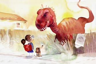 draw children book illustrations and kids cover illustration