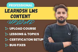 upload courses and quizzes in elearning website