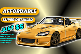make high quality vector car illustration