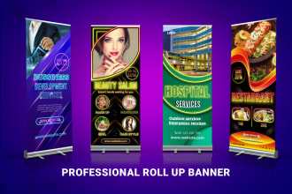 design creative roll up, pull up, event, outdoor ads banner