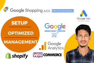 setup and manage google shopping ads for shopify and woocoomerce