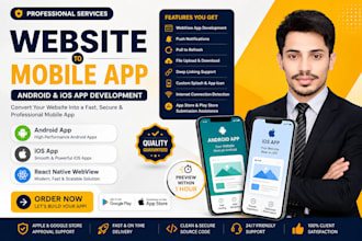 convert website to app, android and ios webview app