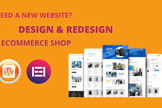 design or redesign a new ecommerce shop in wordpress
