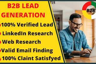 b2b lead generation, prospect list   building and web research