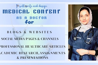 write medical blogs and SEO friendly medical content
