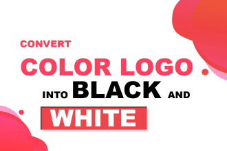 convert color logo, gradient into black and white