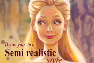 draw you a semi realistic potrait valentine