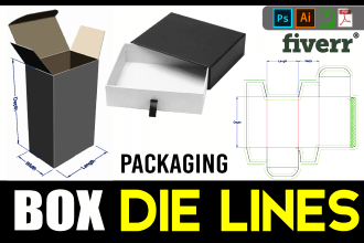 create perfect box dieline, packaging  die cut template