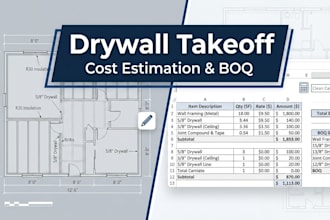 do drywall takeoff and cost estimation for accurate bids