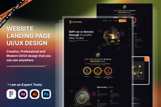 design xd, figma and PSD template, prototype, crypto website and landing page