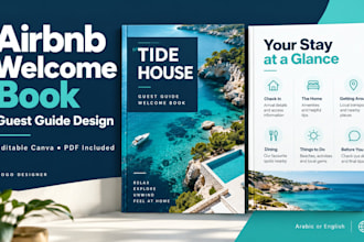 design an airbnb welcome book and guest guide in canva