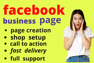 create facebook shop buisness page and fb page creation