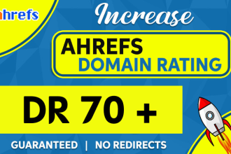 boost ahrefs DR domain rating to 75 with white hat SEO backlinks
