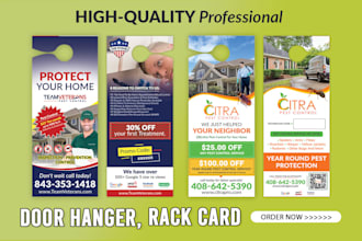 design door hanger for pressure washing, pest control, can clean, junk removal
