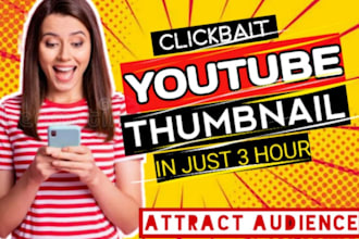 design amazing and attractive youtube thumbnail in 1 day