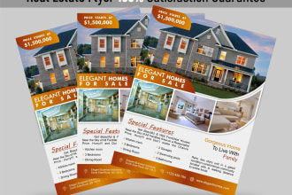 design professional real estate flyer and banner
