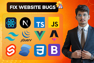 fix reactjs, nextjs, vuejs, solidjs, javascript, jquery, css, tailwind css