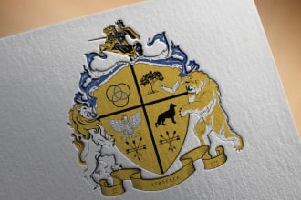 design a custom emblem, family crest, coat of arms logo