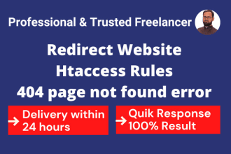 fix 404 error, page not found, broken links using 301 redirects, htaccess rules