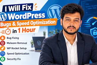 fix wordpress bug and wordpress speed optimization in 1 hour