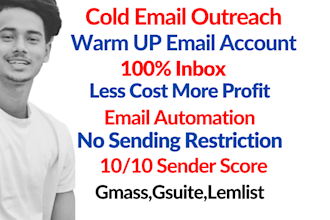setup gsuite sendgrid gmass lemlist account for 5k cold email daily