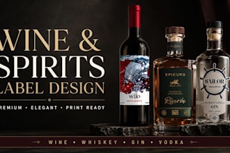design premium wine and spirits bottle labels