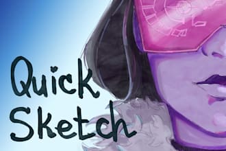 sketch characters from a fantasy story, film, game, or comic