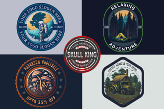 design vintage logo, retro, badge, sticker, label, poker, disc golf, coaster, rv