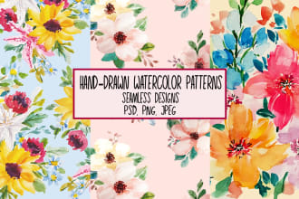 design seamless watercolor patterns hand drawn
