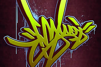 design weed logo and cannabis cartoon with graffiti style