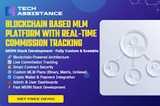 build custom blockchain MLM platform with real time commission track, mern stack