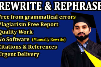 rewrite, rephrase and do plagiarism free scientific writing