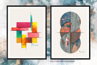 create custom abstract digital painting for your wall art
