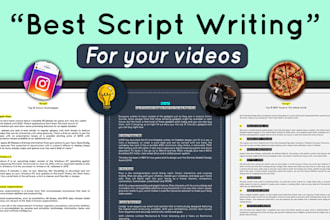 write captivating youtube scripts for you