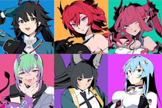 draw anime characters, oc, vtuber, fanart for your pfp