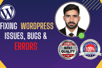 do wordpress bugs fixing, fix errors, issues, and troubleshooting, 404 errors