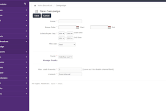 develop issabel voice broadcast module