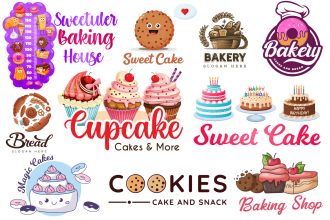 design attractive bakery, sweets, cake and restaurant logo