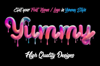 design graffiti pop art font logo in yummy style