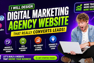 design a digital marketing agency website, digital website, agency website