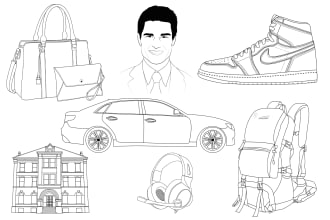 draw simple line art illustration of your image, product, sketch fast