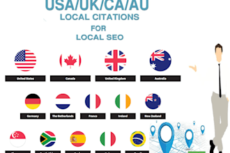 do manual 300 local citation and local SEO for au, UK, canada, USA, india, spain