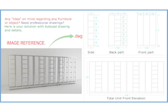 draw autocad drawing for object or furniture